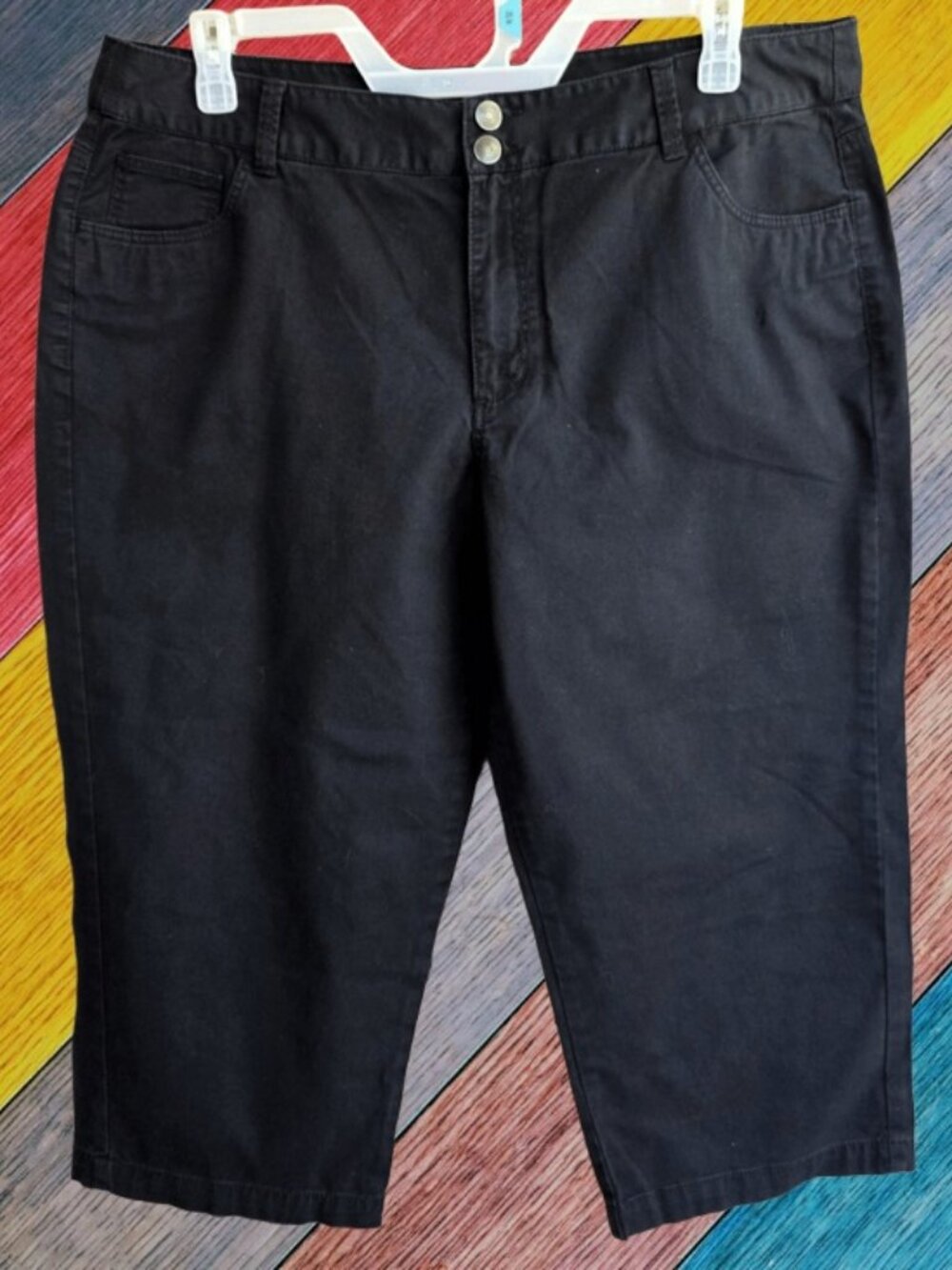 Merona Womens Size 18 Crop Capri Pants Fit 1 Black